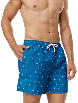 Indicode Herren Maya Badehose mit 3 Taschen und Tunnelzug | Badeshorts für Männer Sapphire S von Indicode