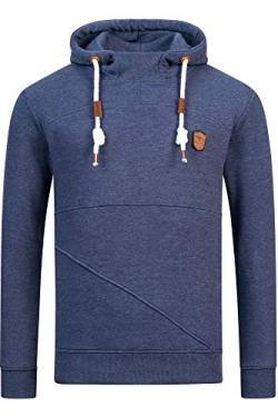 Indicode Herren Meza Sweatshirt mit Kapuze | Hoodie Kapuzenpullover für Männer Navy Mix S von Indicode