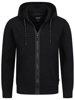 Indicode Herren Reilly Sweatjacke mit Kapuze | Hooded Jacket Kapuzensweatjacke Hoodie mit Reißverschluss f. Männer Black L von Indicode