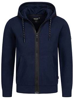 Indicode Herren Reilly Sweatjacke mit Kapuze | Hooded Jacket Kapuzensweatjacke Hoodie mit Reißverschluss f. Männer Navy XXL von Indicode