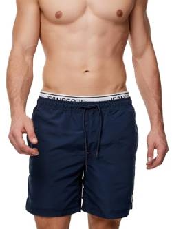 Indicode Herren Solomon Badehose mit 3 Taschen und Tunnelzug | Badeshorts für Männer Navy L von Indicode