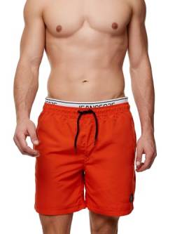 Indicode Herren Solomon Badehose mit 3 Taschen und Tunnelzug | Badeshorts für Männer Orange M von Indicode