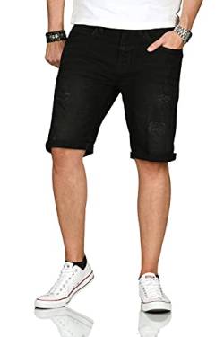 Indicode Herren Sommer Bermuda Kurze Jeans Shorts Hose Sommerhose Short B715 [B715-K.-Holes-U.-Black-Gr.XL] von Indicode