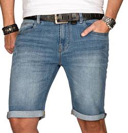 Indicode Herren Sommer Jeans Shorts Kurze Hose Sommerhose Short Bermuda B556a [B556a-Hellblau-Gr.XXL] von Indicode