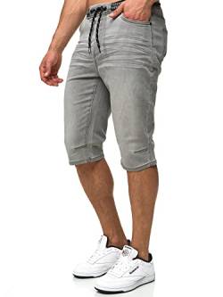 Indicode Herren Vasile Jeans Shorts mit 5 Taschen | Herrenshorts Used Look für Männer Lt Grey S von Indicode