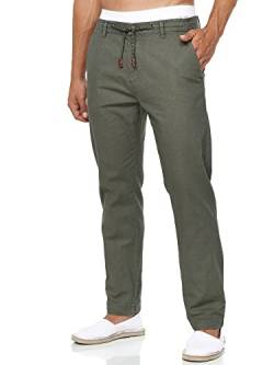 Indicode Herren Veneto Stoffhose aus Leinen & Baumwolle | Leinenhose Freizeithose Männer Army M von Indicode