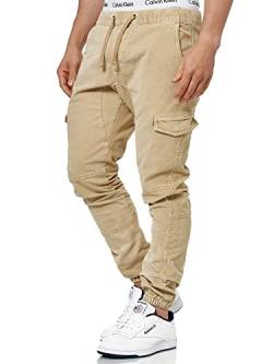 Indicode Herren Walker Cargohose (Cord-Stretch) | Cargo Hose Cordhose Kord Baumwollhose Cornstalk M von Indicode