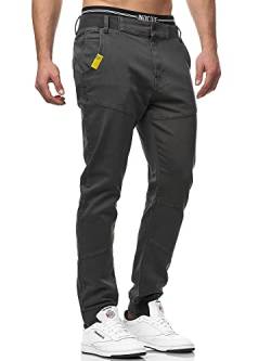 Indicode Herren Zannes Stoffhose mit 5 Taschen | Stretch Hose Herrenhose für Männer Raven M von Indicode