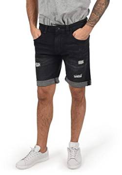 Indicode IDHallow Herren Jeans Shorts Kurze Denim Hose mit Destroyed-Optik und Stretch, Größe:L, Farbe:Black (999) von Indicode