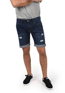 Indicode IDHallow Herren Jeans Shorts Kurze Denim Hose mit Destroyed-Optik und Stretch, Größe:L, Farbe:Dark Blue (855) von Indicode