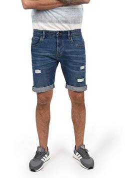 Indicode IDHallow Herren Jeans Shorts Kurze Denim Hose mit Destroyed-Optik und Stretch, Größe:L, Farbe:Medium Indigo (869) von Indicode