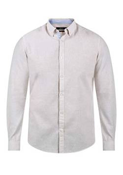 Indicode IDLuan Herren Leinenhemd Freizeithemd Hemd mit Button-Down-Kragen Knöpfe Regular fit, Größe:XL, Farbe:Fog (004) von Indicode