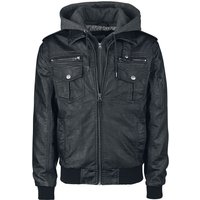 Indicode Kunstlederjacke - Aaron - M bis XL - für Männer - Größe L - schwarz von Indicode