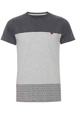 Indicode Remmond Herren T-Shirt Kurzarm Shirt mit Colour Block Muster und Rundhalsausschnitt, Größe:S, Farbe:Light Grey Mix (913) von Indicode