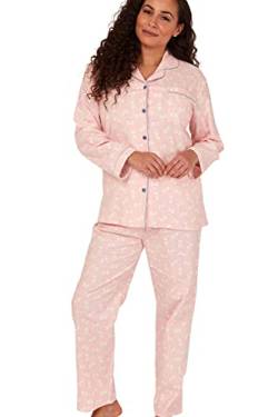 Indigo Sky Damen Women's Luella 100% Brushed Cotton Wincyette Pyjama Pyjamaset, Pink Penguin, 10-12 von Indigo Sky