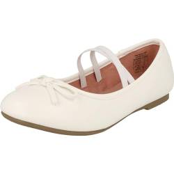 Indigo 422-415 Mädchen Schuhe Hochzeit Taufe Konfirmation Ballerina Schleife (White, EU Schuhgrößensystem, Jugendliche, Numerisch, M, 35) von Indigo