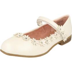 Indigo 424-089 Mädchen Ballerina Schuhe Hochzeit Konfirmation Klett Blume Pearl (Pearl, EU Schuhgrößensystem, Jugendliche, Numerisch, M, 36) von Indigo