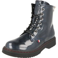 Indigo Kinder Mädchen Tex Schuhe Lack Boots Schnürer 452-100 Navy Reißverschluss Schnürboots von Indigo