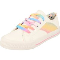 Indigo Mädchen 432-177 Halbschuhe Glitzer Rainbow Sneaker gepolstert, verstellbar von Indigo