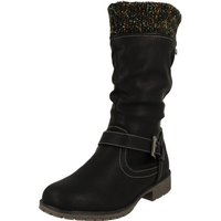 Indigo Mädchen Schuhe 456-014 warme Tex Boots gefüttert Schwarz Reißv. Winterstiefel Reißverschluss von Indigo