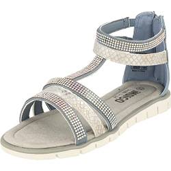 Indigo Mädchen Schuhe 482-380 Römersandalen mit Glitzersteinen Sommer Blue (numeric_35) von Indigo