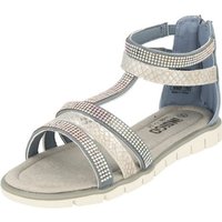 Indigo Mädchen Schuhe 482-380 Sandale mit Glitzersteinen Sommer Blue Römersandale von Indigo