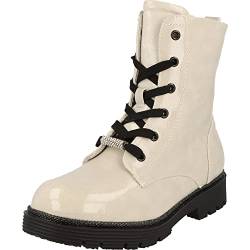 Indigo Mädchen Schuhe Winter Boots gefüttert Schnürer 452-198 Glitzer in 2 Farben (Lt.Grey, eu_footwear_size_system, big_kid, women, numeric, medium, numeric_35) von Indigo