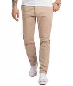 Indumentum Herren Chino Hose Regular Fit Chinohose Herrenhose Baumwolle Designer Hose Chinos Business Hose Stretch Männer Hose IR-506 Beige W40 L32 von Indumentum