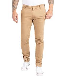 Indumentum Herren Chino Hose Slim Fit Chinohose Herrenhose Baumwolle Designer Hose Chinos Business Hose Stretch Männer Hose IS-305 Dunkelbeige W34 L34 von Indumentum