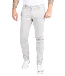 Indumentum Herren Chino Hose Slim Fit Chinohose Herrenhose Baumwolle Designer Hose Chinos Business Hose Stretch Männer Hose IS-305 Hellgrau W33 L32 von Indumentum