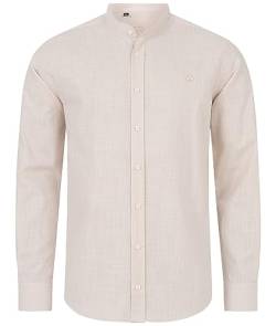 Indumentum Herren Hemd Leinen-Optik Sommer Hemd Herrenhemd Krangelos Leinenhemd Shirt Männer Hemden H-321 Beige 3XL von Indumentum