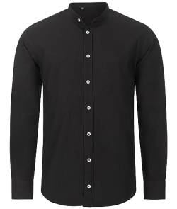 Indumentum Herren Hemd Leinen-Optik Sommer Hemd Herrenhemd Krangelos Leinenhemd Shirt Männer Hemden H-321 Schwarz 4XL von Indumentum