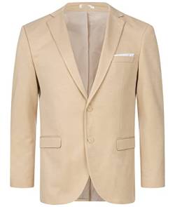 Indumentum Herren Sakko Blazer Sportlich Jacke Jackett Slim Fit Herrensakko Übergangsjacke Herrenblazer Anzugjacke IJS-102 Beige S von Indumentum