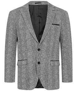 Indumentum Herren Sakko Blazer Sportlich Jacke Jackett Slim Fit Herrensakko Übergangsjacke Herrenblazer Anzugjacke Kariertes Sakko IJS-104 Schwarz L von Indumentum