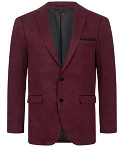 Indumentum Herren Sakko Blazer Sportlich Jacke Jackett Slim Fit Herrensakko Übergangsjacke Herrenblazer Anzugjacke Kariertes Sakko IJS-104 Weinrot 3XL von Indumentum