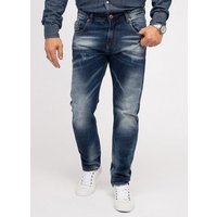Indumentum Regular-fit-Jeans Herren Jeans Stonewashed Dunkelblau IR-503 von Indumentum