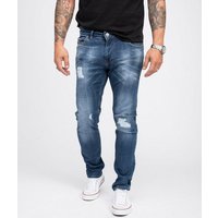 Indumentum Slim-fit-Jeans Herren Jeans Stonewashed Blau IS-304 von Indumentum