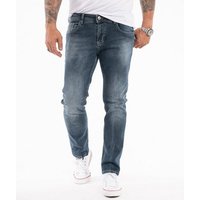 Indumentum Slim-fit-Jeans Herren Jeans Stonewashed Blau IS-307 von Indumentum
