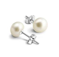 Unendlich U 925 Sterling Silber 9mm Perle Ohrstecker Ohrringe Earrings Ohrschmuck für Damen/Mädchen von Infinite U
