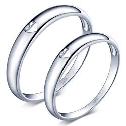 Unendlich U Simpel Hohl Herz 925 Sterling Silber Glatt Paar Band Ringe Eheringe Trauringe Verlobungsringe Partnerringe Freundschaftringe, Größe 64 von Infinite U