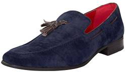 Herren Klassisch Beiläufig Smart Blau Schuhe Party Quaste Wildleder Schlüpfen Penny Loafer Stiefel Fahrschuhe 44 von Infinity Leather
