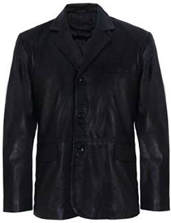 Herren Schwarzes Echtes Leder Blazer Weiche Echte Italienische Schneider Jahrgang Jacke Mantel 2XL von Infinity Leather