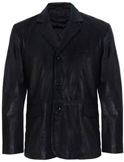 Herren Schwarzes Echtes Leder Blazer Weiche Echte Italienische Schneider Jahrgang Jacke Mantel 3XL von Infinity Leather