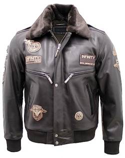 Infinity Herren Bomberjacke aus leder Flug braunem Rindsleder M von Infinity Leather