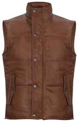 Infinity Leather Bräunen Gepolsterte Weste aus Leder Mit Puffer 2XL von Infinity Leather