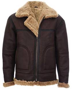 Infinity Leather Brauner Ingwer B3 Lammfell Fliegerjacke Aus Leder Für Herren S von Infinity Leather