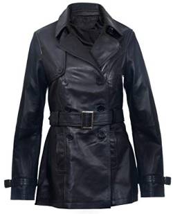 Infinity Leather Damen 3/4 Schwarze Damen Lamm Nappa Leder Regenmante 4XL von Infinity Leather