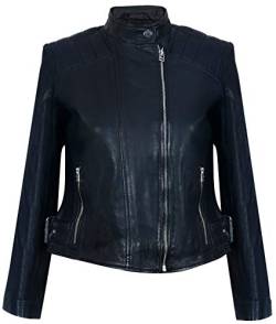 Infinity Leather Damen Aus Echtem Leder Mit Schwarzer Motorradfahrer Mode Und Reißverschluss 2XL von Infinity Leather