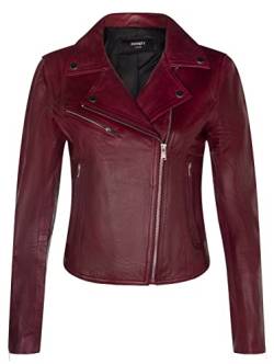 Infinity Leather Damen Burgund Lederjacke Klassische Bikerjacke Aus Echtem Leder 2XL von Infinity Leather