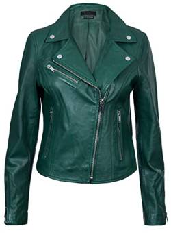 Infinity Leather Damen Grün Lederjacke Klassische Bikerjacke Aus Echtem Leder 2XL von Infinity Leather